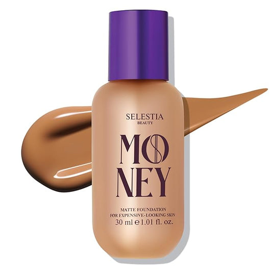 Matte Foundation Money - Long-Lasting Makeup Foundation with Flawless & Buildable Coverage - Liquid Foundation for All Skin Types (Caramel)-VivaGrace Women