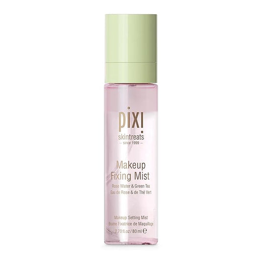 Pixi Beauty Makeup Fixing Mist 80ml, All Over Setting Spray For Longer Wearing Makeup, Rose Water and Green Tea Infused, 2.7 Fl Oz-VivaGrace Women