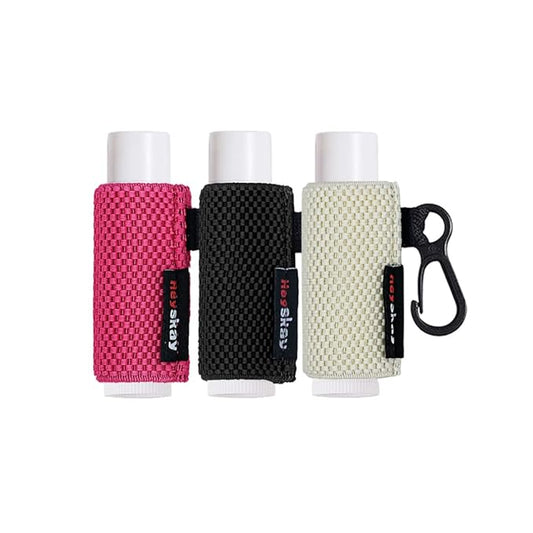 3PCS Lip Balm Holder Sleeves Keychain Lipstick Sleeves Lip Gloss Holder Keychain Chapstick Elastic Sleeves(Black/Rose/Beige)-VivaGrace Women
