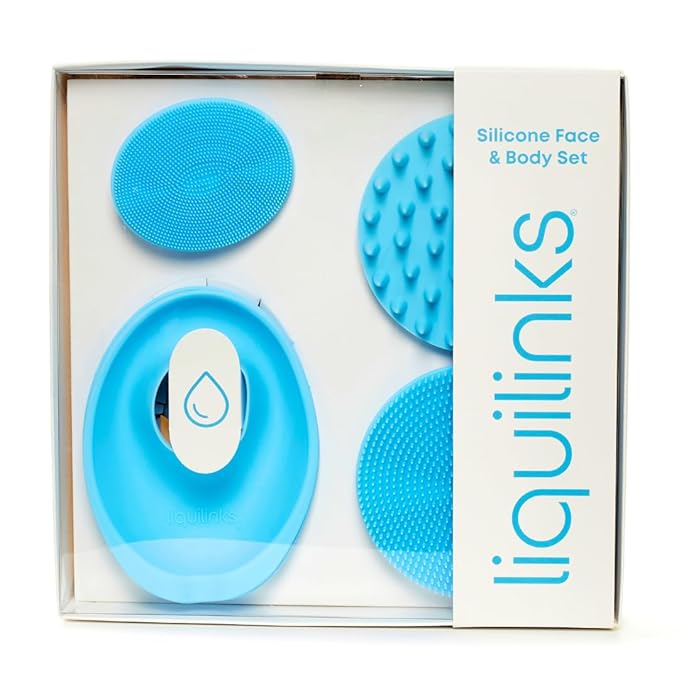 Skincare Essentials Kit - 4 Piece Bundle Pack - Face and Body Silicone Spa Accessory - Essential Beauty Set for Teen Girls Sky Blue-VivaGrace Women