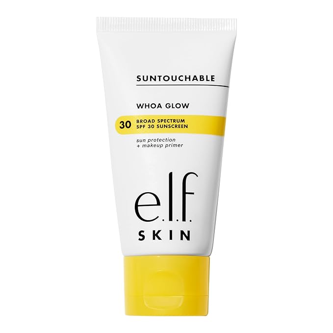 e.l.f. SKIN Suntouchable Whoa Glow SPF 30, Sunscreen & Makeup Primer For A Glowy Finish, Made With Hyaluronic Acid, Vegan & Cruelty-Free, Packaging May Vary, Sunburst-VivaGrace Women