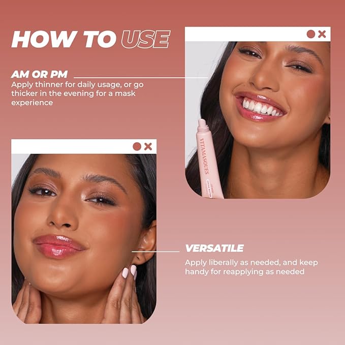 Vitamasques Lip Mask - Hydrating Cocoa Butter Lip Balm Moisturizer with Vitamins & Natural Oil Hydrates, Nourishes & Plumps Lips Area - Korean Skin Care Lip Care Products (Pack of 3)-VivaGrace Women