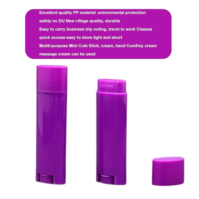 5ml 25Pcs Empty Oval Deodorant Lip balm Tubes Containers Twist-up Refillable Containers for Lipstick,Chapstick,Homemade Lip balm,DIY Deodorants(Purple)-VivaGrace Women