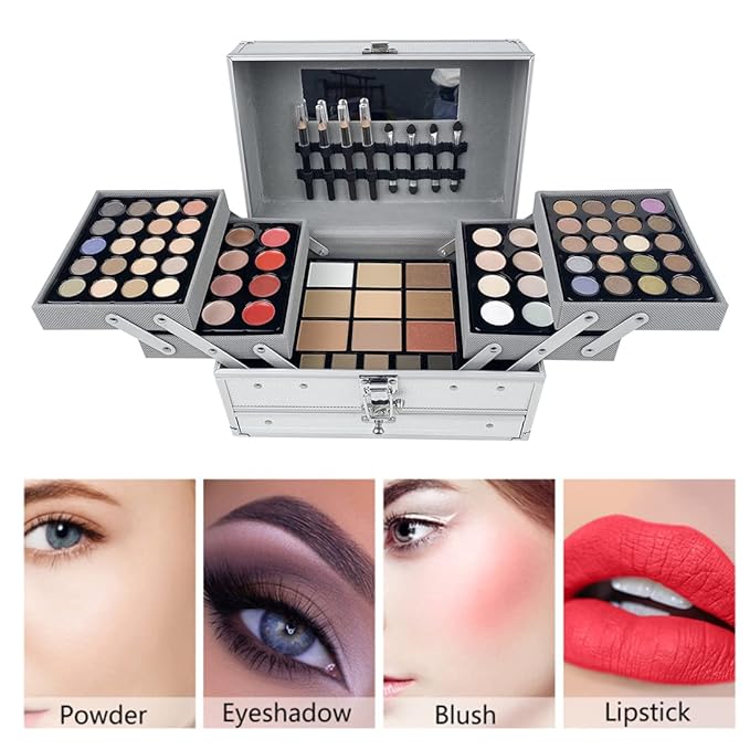 VERONNI 132 Colors All In One Makeup Palette For Women, Eyeshadow Makeup Palette Set, Professional Full Eye Makeup Kit Lipstick Concealer Contour Face Makeup Cosmetics Kit (132 colors)-VivaGrace Women