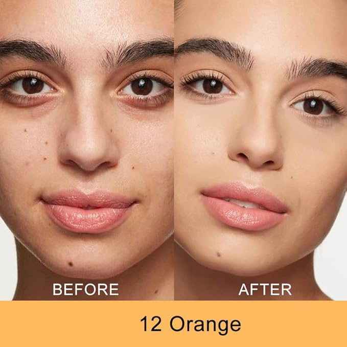 Kaely Color Correcting Concealer,Cream Pot Concealer Full Coverage,under Eye Concealer Palette for Conceals Dark Circles,Waterproof Foundation Face Makeup,12 Orange-VivaGrace Women
