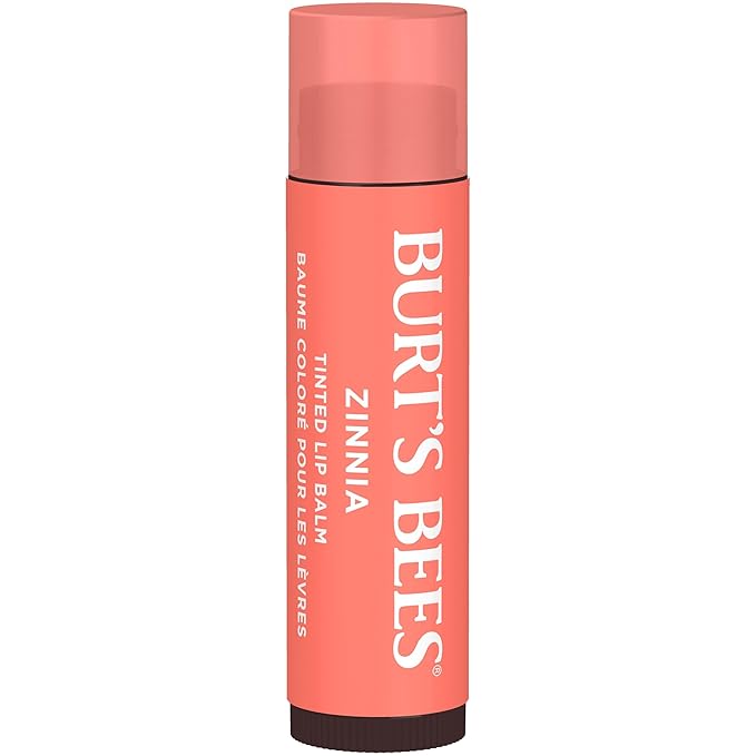 Burt's Bees Lip Tint Balm with Long Lasting 2 in 1 Duo Tinted Balm Formula, Color Infused with Deeply Hydrating Shea Butter for a Natural Looking Buildable Finish, Raspberry Zinnia (2-Pack)-VivaGrace Women