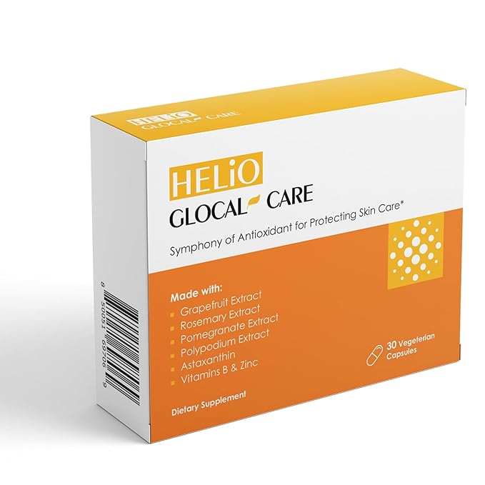GlocalCare Helio – Antioxidant-Rich Sun Defense & Skin Rejuvenation Supplement with Polypodium, Nutroxsun, Astaxanthin & Pomegranate Extract - Fights Photoaging & Oxidative Stress - (30 Capsules)-VivaGrace Women