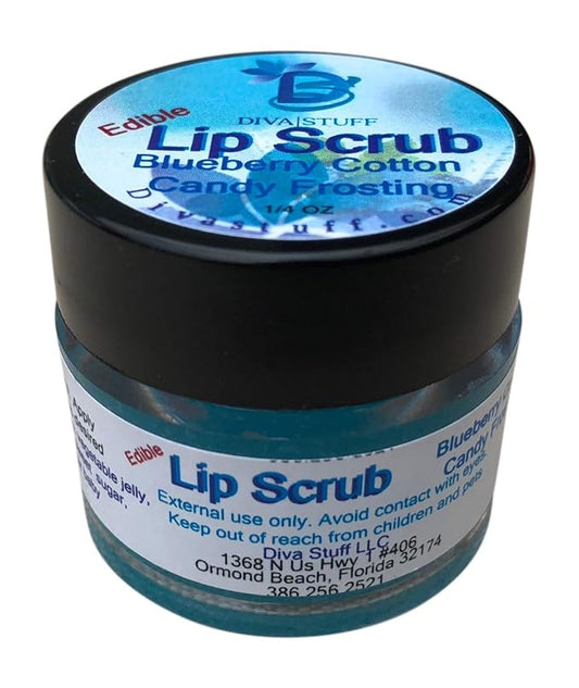 Diva Stuff Ultra Hydrating Lip Scrub for Soft Lips, Gentle Exfoliation, Moisturizer & Conditioner, Blueberry Cotton Candy Frosting – ¼ oz (Made in the USA)-VivaGrace Women