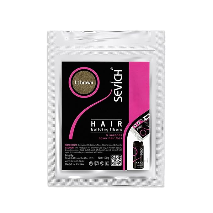 SEVICH Hair Fibers Refill 100g - Compatible with Most Brand Bottles | Hair Building Fibers for Thinning Hair | Instant Thickening Powder for Men & Women | 5-Second Natural Coverage,Light Brown-VivaGrace Women