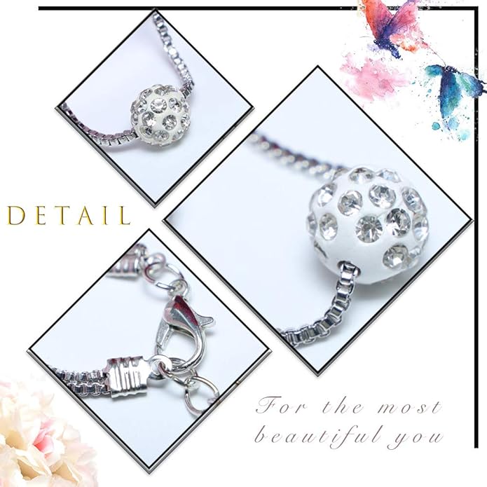 Bohemian Multi-layer Necklace Full Rhinestone Ball Pendant Fashion Silver Necklaces Chain Jewelry For Woman and Girls-VivaGrace Women