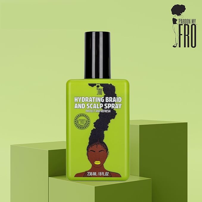 Pardon My Fro Braid & Scalp Hydrating Spray – Moisturizing Scalp Health Treatment for Dry, Itchy Scalp, Hair Hydration, Non-Oily Leave-In Spray for Women, Hyaluronic Acid Infused Hair Care Solution.-VivaGrace Women