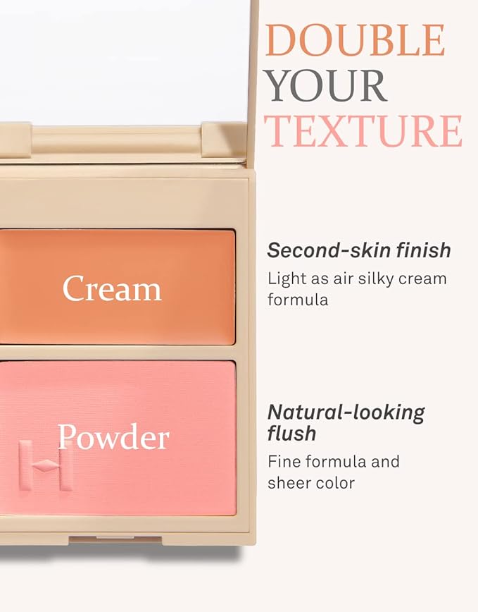 hince True Dimension Layering Cheek - Cream & Pressed Powder 2 Different Shades & Textures - Silky Seamless Long Lasting Blush Makeup - Muted Beige & Elegant Rose Beige (1, NEW SYMPHONY, L002)-VivaGrace Women
