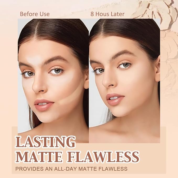 evpct Kaely Oil Control Pressed Face Powder, Get Smooth Flawless Fine Lines and Lightweight Finishing Foundation, Control Shine Long Lasting Waterproof Face Setting Powder Cosmetic, 05 Ivory Buff-VivaGrace Women