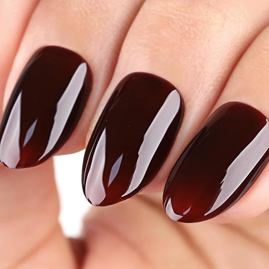 Imtiti Dark Red Gel Nail Polish, 1 Pcs 15ml Chocolate Brown Autumn Winter Gel Polish UV LED Soak Off Nail Art Manicure at Home Gift for Women Girl