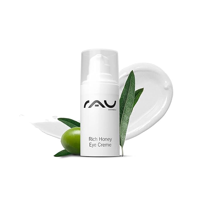 RAU Rich Honey Eye Cream (0.51 oz) - Rich anti-aging eye care with shea & cocoa butter, avocado oil, green tea, rose water & vitamin E - dry, sensitive & mature skin.-VivaGrace Women