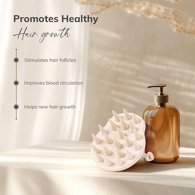 Sndyi Silicone Scalp Massager Hair Growth, Scalp Scrubber with Soft Silicone Bristles, Scalp Exfoliator for Dandruff Removal, Large Size Shampoo Brush, Wet Dry Scalp Brush for Long Thick Curly Hair-VivaGrace Women