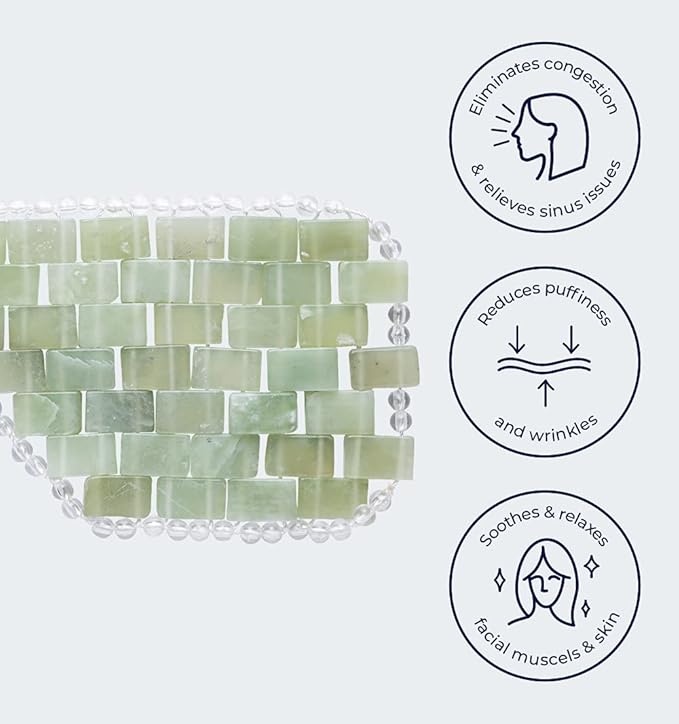 Alana Mitchell Jade Eye Mask – Weighted Eye Mask to Eliminate Wrinkles, Puffiness, & Irritation – Headache and Migraine Relief Mask - 100% Real Jade Stone Beads for Hot & Cold Anti Aging Therapy-VivaGrace Women