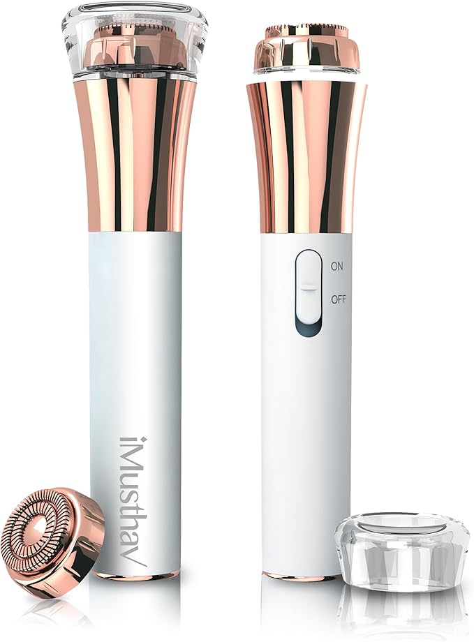 Facial Hair Remover for Women Painless Flawless Electric Razor Epilator Trimmer Shaver with 18K Gold-Plated, 16mm Dual Ring Floating Head, USB Rechargeable, 360° LED for Face Lip Hair Removal-VivaGrace Women