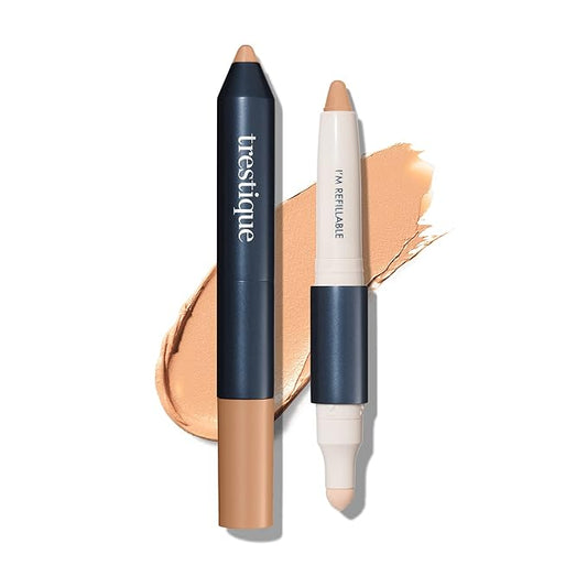 Trestique Concealer Crayon, Refillable Makeup Concealer With Built-In Blending Sponge, Sustainable Under Eye Concealer, Clean Beauty Concealer Makeup-VivaGrace Women