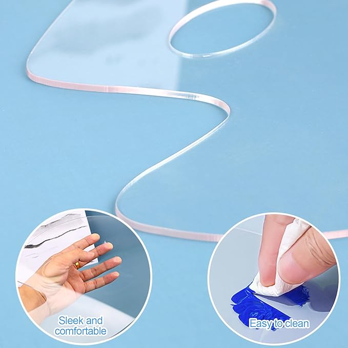 5PCS Acrylic Paint Palette Clear Paint Pallet,Transparent Non-Stick Oil Paint Palette with Protective Kraft for Craft DIY Art Painting Palette- Adults & Kids-VivaGrace Women