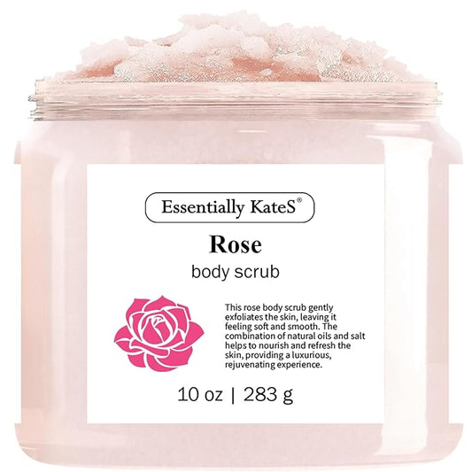 Rose Body & Foot Scrub 10 oz - a gentle and enjoyable exfoliating experience, leaving your skin feeling smooth - The best stocking stuffer.-VivaGrace Women