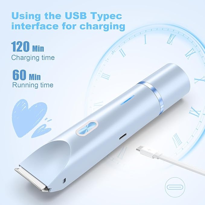 Bikini Trimmer for Women,Dermave Bikini Shaver,2-in-1 Electric Trimmer for Women(Light Blue)-VivaGrace Women