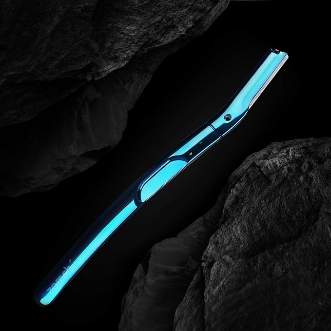 ZOMCHI Eyebrow Razor, Face Razors for Women&Men, Eyebrow Trimmer with Protective Silicone Cap, Dermaplane Razor-Easy&Safe Hair Removal(Blue,11 Blades)-VivaGrace Women