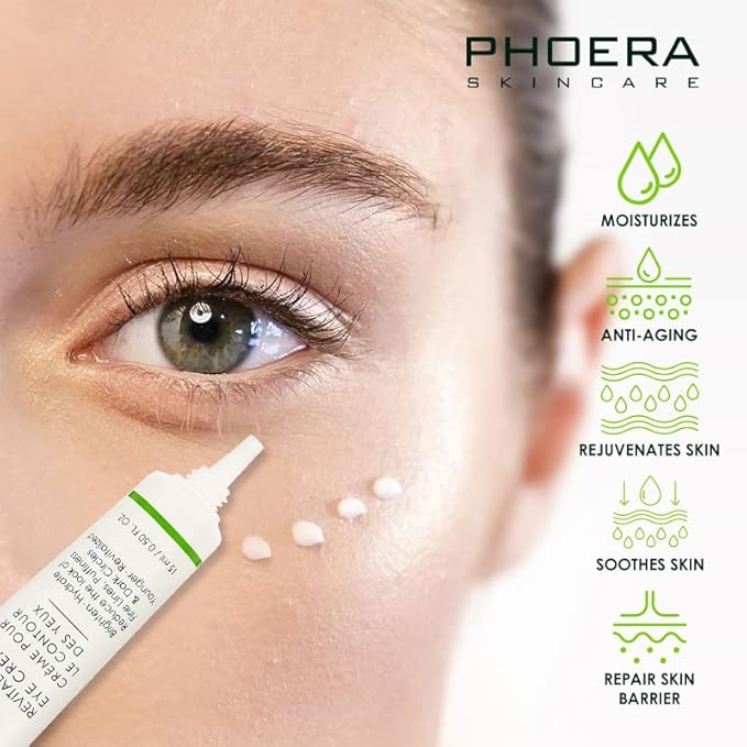 Phoera Revitalizing Eye Cream Brighten Hydrate Reduce The Fine Lines, Dark Circle Wrinkles And Puffiness For Men And Women Skin Loving Ingredients Apply In Morning And At Night-VivaGrace Women