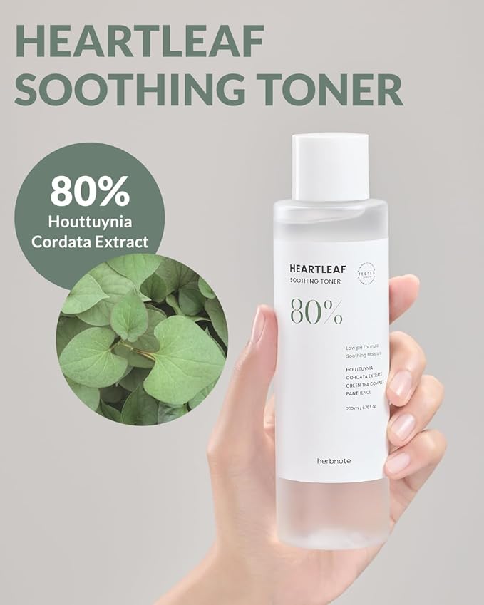 Heartleaf Soothing Moisture Toner - Low pH, 80% Heartleaf Extract, Enriched with Houttuynia Cordata & Green Tea, Clinically Tested, No Irritation - Ideal for Sensitive Skin, 6.76 f l. oz-VivaGrace Women