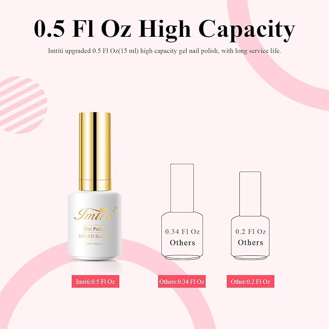 Imtiti Gel Nail Polish, 1Pcs 15ml Red Color Gel Polish Soak Off LED Nail Polish Gel Nail Art Design Manicure Salon DIY at Home Holiday Gift