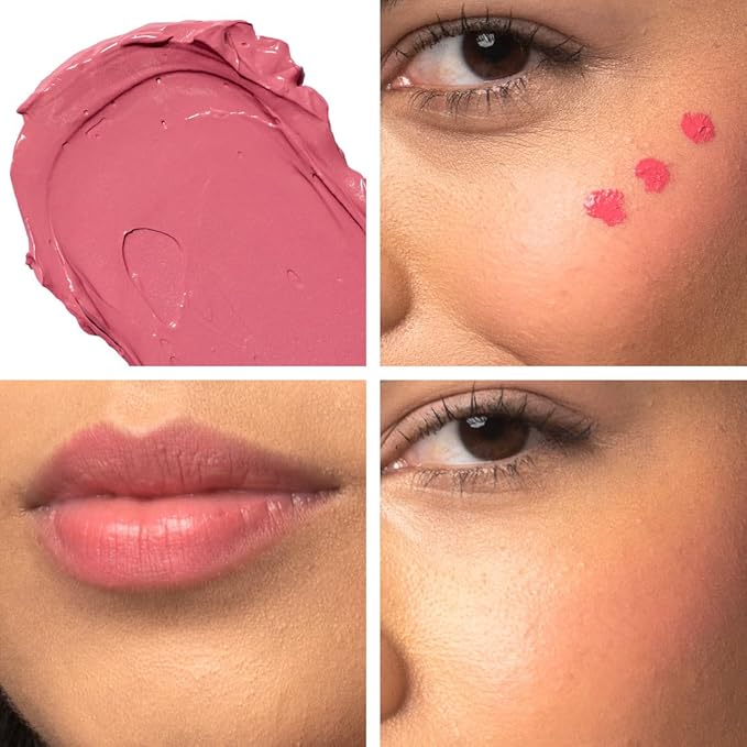 Palladio Liquid Blush for Cheeks & Lips 2-in-1 Makeup Face Blush, Weightless Cream Formula, Smudge Proof Long-Wearing Pigmented Blush, Natural Look Makeup Face Blushes, Dewy Finish, Cool Pink-VivaGrace Women