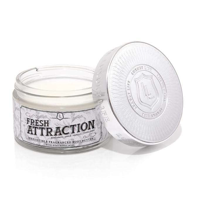 LUXURY LIFE BUTTER - Irresistibly Scented Body Butter with Hyaluronic Acid for Ultimate Moisture. Luxurious Natural Fragrance. Hydrates for a Non-Greasy Glamorous Glow, Fresh Attraction, 5 oz.-VivaGrace Women