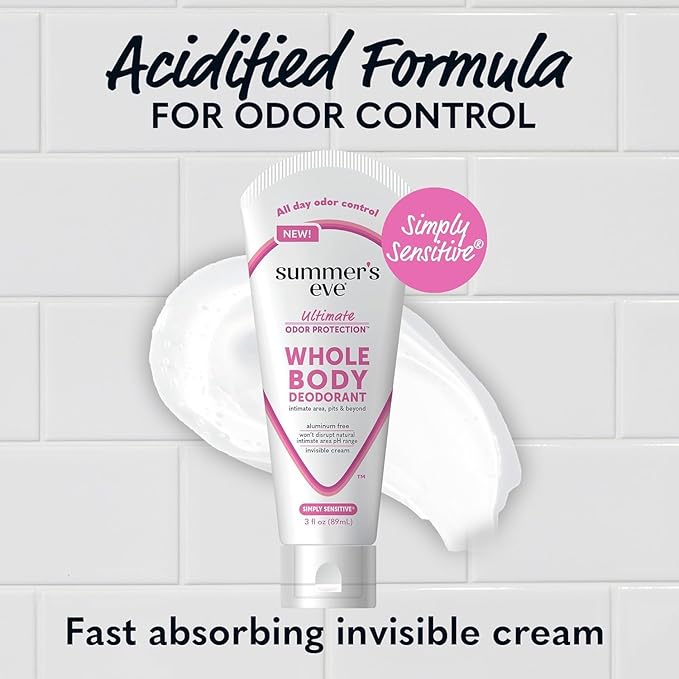 Summer's Eve, Whole Body Deodorant for Women, Ultimate Odor Control, Aluminum Free Deodorant, 3 Fl Oz; Simply Sensitive, Blissful Escape, & Fresh Scent-VivaGrace Women