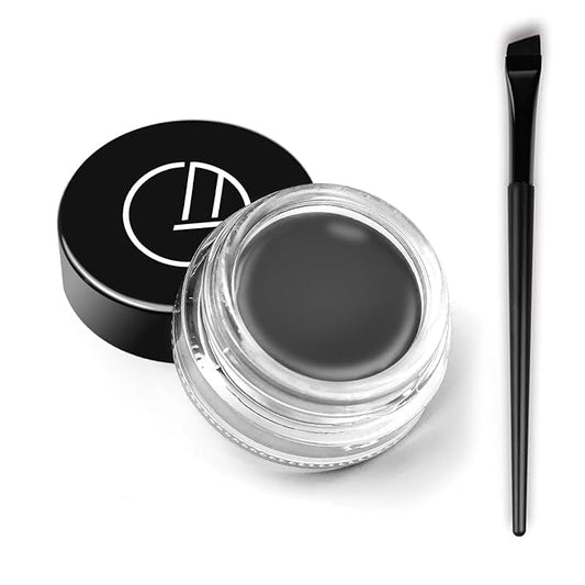 Eyeliner Gel Set,Long Lasting Waterproof Gel Eyeliner With 5.51 IN Long Eyeliner Brush,High-Intensity Pigments Smudge-Proof Eye Liner Makeup Creamy Eyeliner Gel 5G-Dark Grey