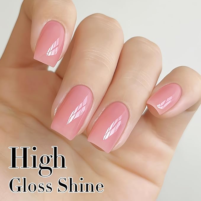 Double Rhythm 0.5Oz Translucent Gel Polish Sheer Neutral Natural Light Milky Same Color Same Bottle 15ML Jelly Gel Polish Art DIY at Home (Milky Pink-A1401)-VivaGrace Women