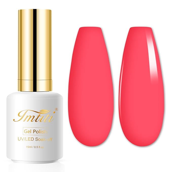 Imtiti Gel Nail Polish, 1Pcs 15ml Red Color Gel Polish Soak Off LED Nail Polish Gel Nail Art Design Manicure Salon DIY at Home Holiday Gift