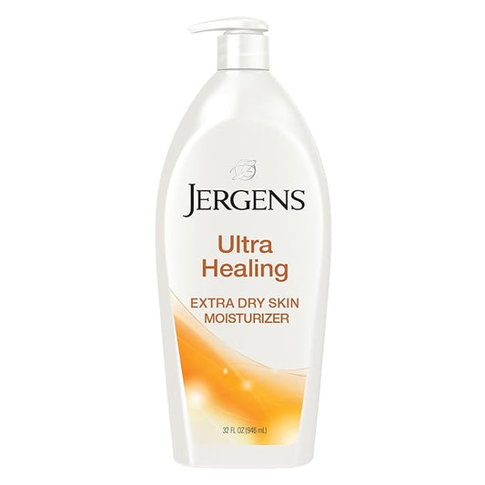 Jergens Ultra Healing Dry Skin Lotion, Hand and Body Moisturizer for Quick Absorption into Extra Dry Skin with Hydralucence Blend, Vitamins C, E and B5, White, 32oz-VivaGrace Women