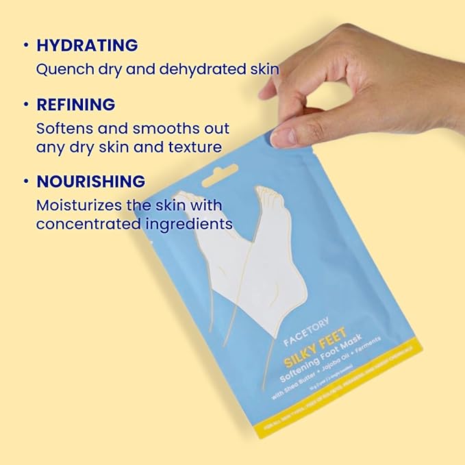 FACETORY Body Spa Sheet Mask Bundle Variety Pack of 3 with Korean Sheet Masks for Feet, Hands, and Butt - Softening, Hydrating, Nourishing, and Refreshing, for Dry, Cracked Skin-VivaGrace Women
