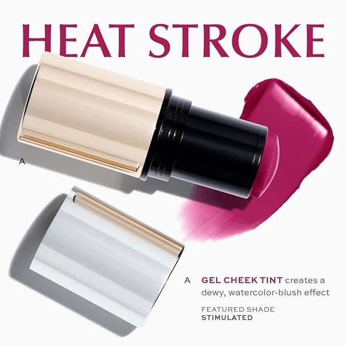 MAKE Beauty Heat Stroke Cream Blush Stick for Cheeks with Natural Hydrating Dewy Finish. Creamy Gel Blush Balm - Shade Scorched, Brick Red Cheek Tint-VivaGrace Women