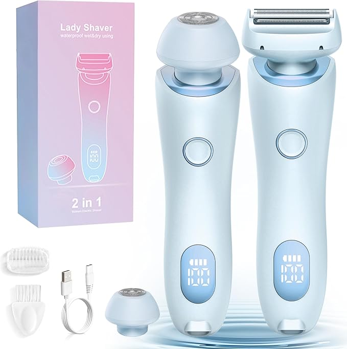 Livora Electric Shaver for Women, Bikini Trimmer for Women, Silk Glide Pro Shaver, Removable Head Electric Trimmer for Bikini, Pubic Hair, Legs, Body, Wet/Dry-VivaGrace Women