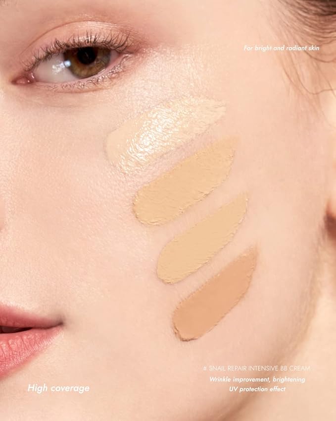 MIZON Snail Repair Blemish Balm, Multifunctional BB Cream with Snail Mucus Filtrate, Skin Care and Makeup Coverage, Strenghtens Skin Elasticity, Improves Fine Wrinkles, Korean Skincare (#21)-VivaGrace Women