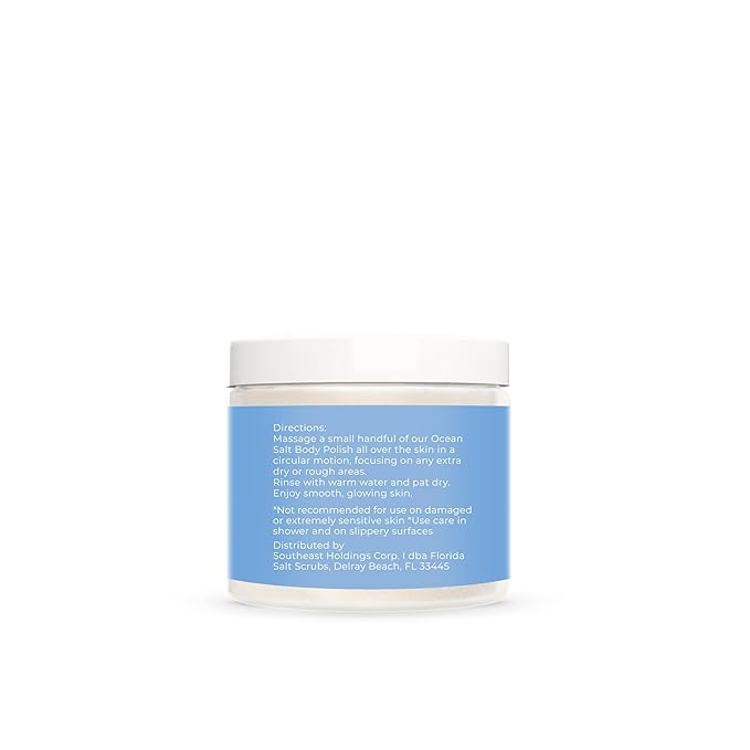 Sea Salt Body Scrub by Florida Suncare - Ocean Salt Body Polish Infused with Marine Algae - Exfoliating Face and Body Scrub - Facial Scrub Exfoliator to Tackle Acne (Coconut, 3.3 oz)-VivaGrace Women