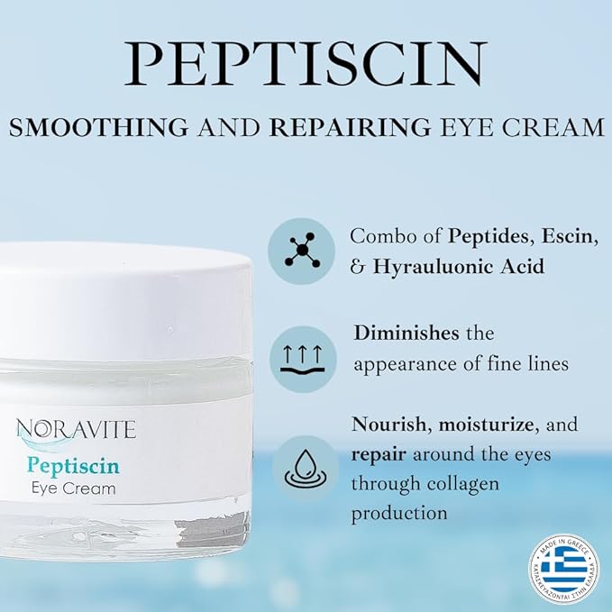PeptiScin - Peptide Eye Cream with Hyaluronic Acid and Escin | Rich Moisturizing Dark Circle Eye Cream | Brightens and Tones - 1.35 Ounce-VivaGrace Women