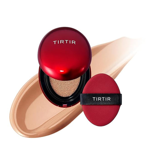 [*Mini Size*] TIRTIR Mask Fit Red Cushion Foundation | Full coverage, Weightless, Skin fit, Satin Glow Finish, Korean Makeup BB Foundation, beauty, Tattoo cover up, Buildable (#33C Hazel, 0.15 Fl Oz)-VivaGrace Women