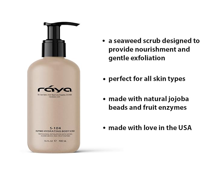 RAYA Enzyme Hydrating Body Scrub 16 oz Orange Vanilla Scent (S-104) | Gentle and Exfoliating Body Scrub | Made with Seaweed, Jojoba Beads, and Fruit Enzymes-VivaGrace Women