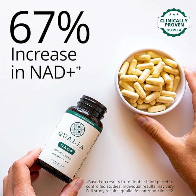 Qualia NAD Supplement — Clinically Proven to Boost NAD+ up to 67%. Optimized Aging, Energy, Focus. Elite NAD+ Booster Ingredients Nicotinamide Riboside (NIAGEN), Niacin, Niacinamide (1 Month Supply)-VivaGrace Women