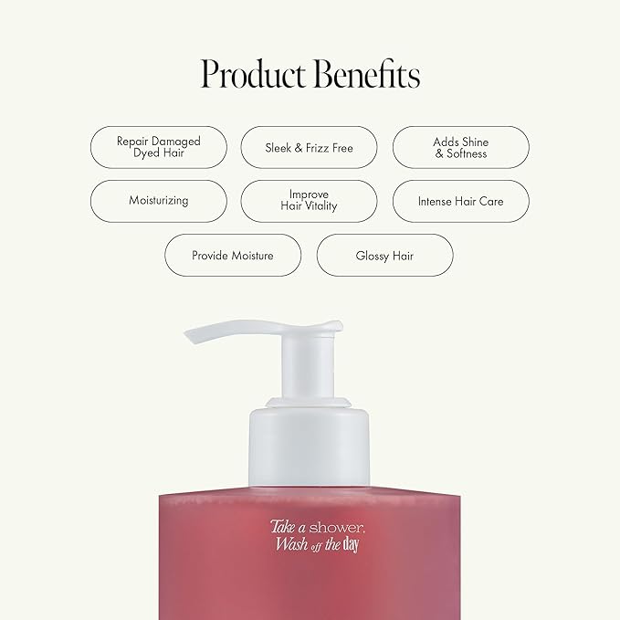 Rosy Night Repair Shampoo – Anti-Dandruff & Damage Repair with Damask Rose Water & Ceramide – Color Safe, Silicone & Sulfate Free (15.22 fl. Oz)-VivaGrace Women