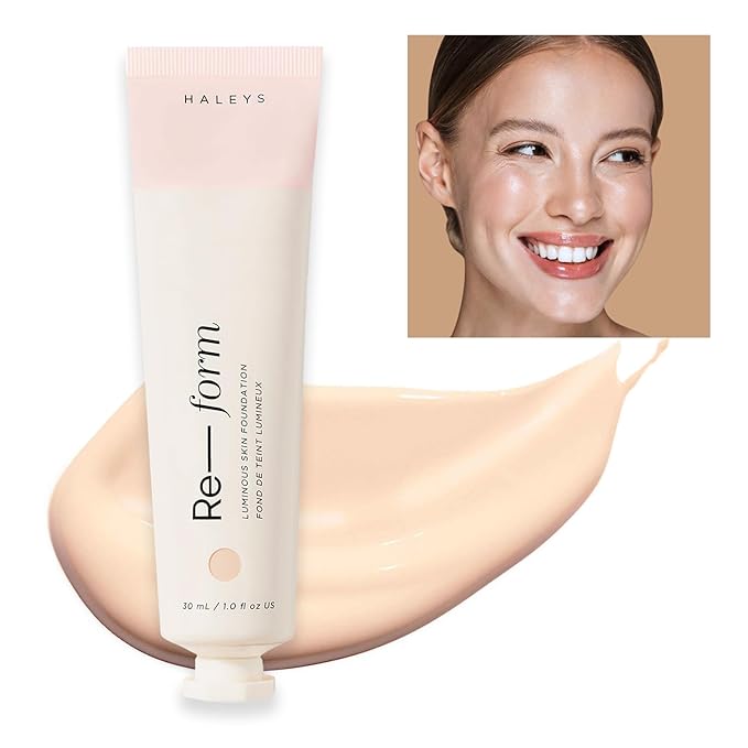 HALEYS Re-form Luminous Skin Foundation, VEGAN + CRUELTY-FREE, Blurs, Conceals, Blendable, Buildable Med-to-Full Coverage, Weightless, Oil-free, All-Day Wear, Hyaluronic Acid, All skin types (2.15)-VivaGrace Women