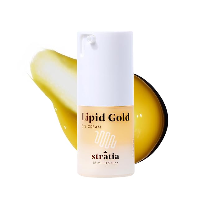 Stratia Lipid Gold Eye Cream Moisturizer & Anti-Aging Skin Care for Dark Circles, Fine Lines, Wrinkles, & Under Eye Brightener, 0.5 fl. oz-VivaGrace Women