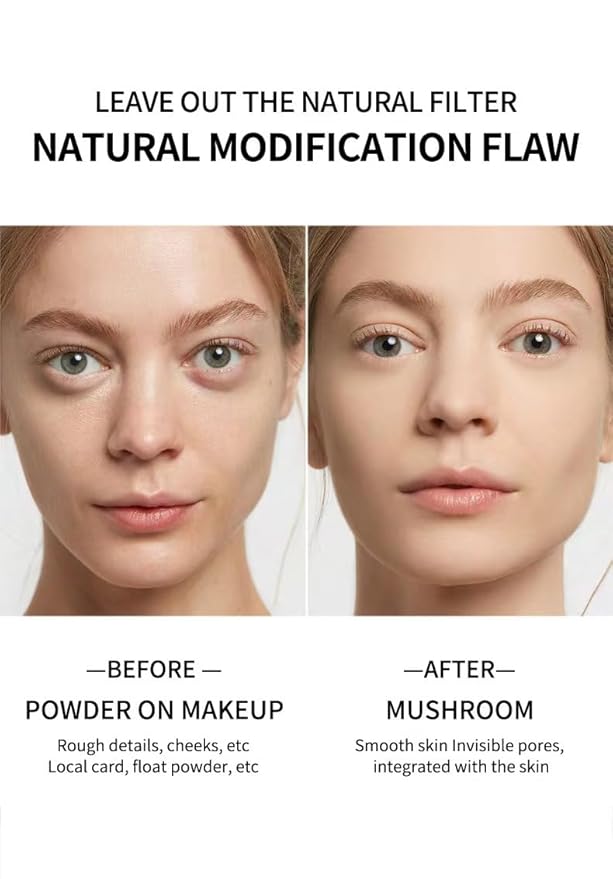 Mushroom Head Air Cushion BB Cream Foundation Cream for Face Makeup Concealer Cushion for Face Comestics Make Up Cushion Compact Ivory-VivaGrace Women
